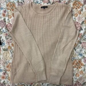 Soft Beige Cable Knit Sweater by Napa Valley